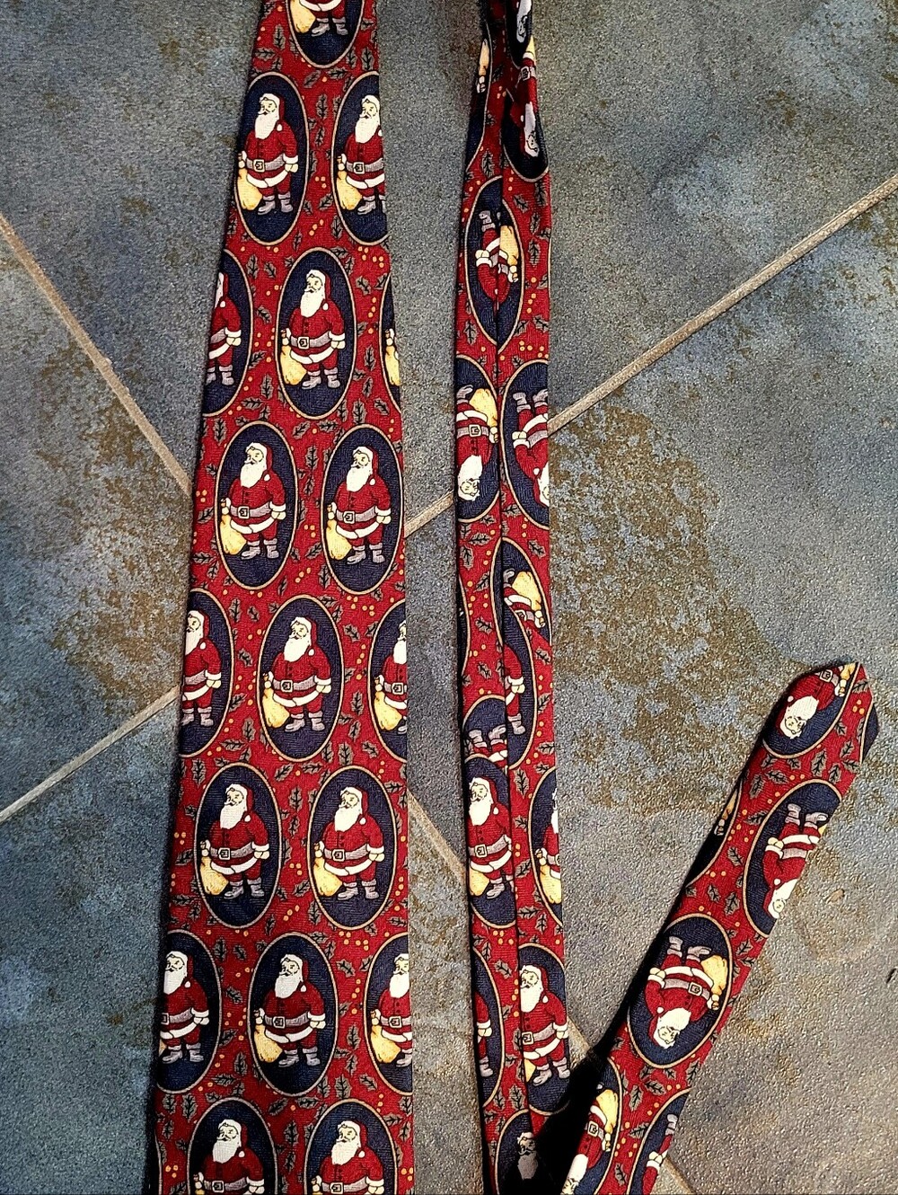 Mark Alexander Santa Claus Christmas tie red navy holiday novelty made in USA